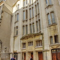 Le Marais is a Paris Jewish quarter and this fenced building is one of the many Jewish building